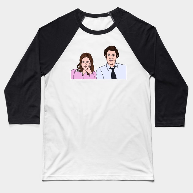 Jim and Pam Baseball T-Shirt by Eclipse in Flames